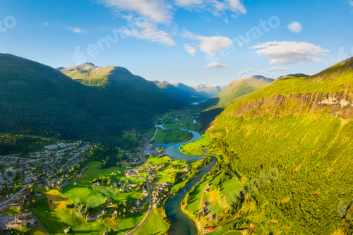 Preview: Stryn, Norway. Nature in fjords. Traveling through the Norwegian fjords.