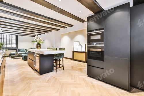 Preview: Spacious luxury kitchen with modern appliances