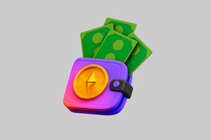 Visualização: Carteira criptográfica com fundos