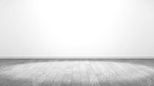 Preview: Minimalist Room Interior with White Walls and Wood