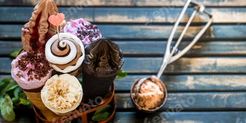 Preview: Ice cream cone in the stand