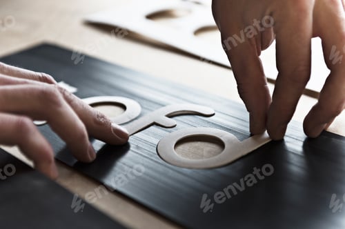 Preview: Man working in ski making workshop