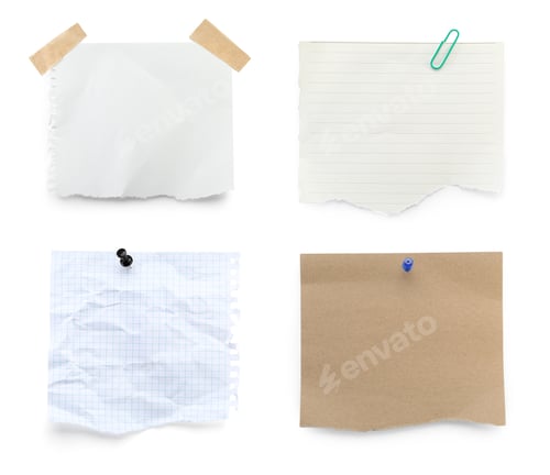 Preview: Different notebook sheets isolated on white, set