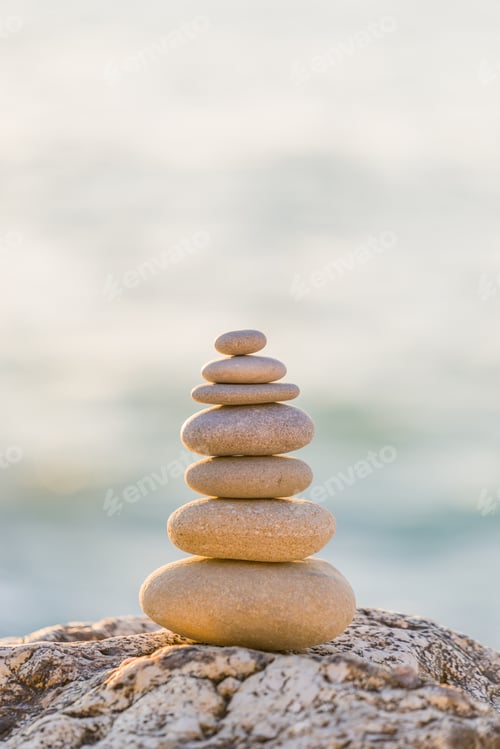 Preview: concept of balance and harmony. rocks on the coast of the Sea