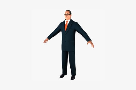 Preview: Man in formal suit with outstretched arms