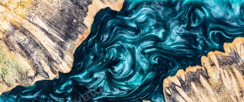 Preview: Afzelia burl wood bar casting with epoxy resin