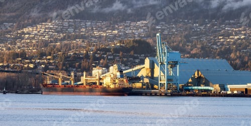 Preview: Industrial Site with Tanker Ship in North Vancouver