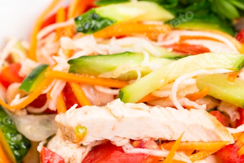 Preview: Fresh Chicken and Vegetable Salad Close Up
