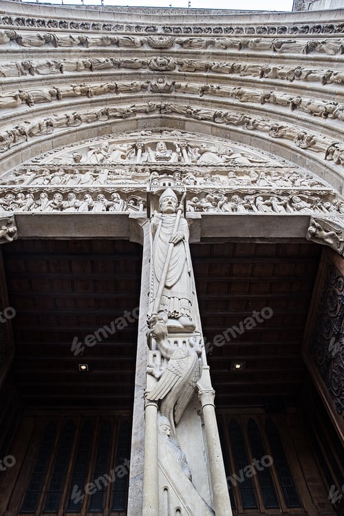 Preview: Entrance to Notre-Dame Cathedral in Paris, France