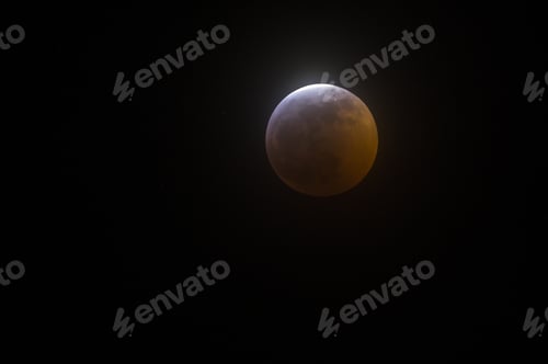 Preview: Wide closeup shot of a full moon on a black background