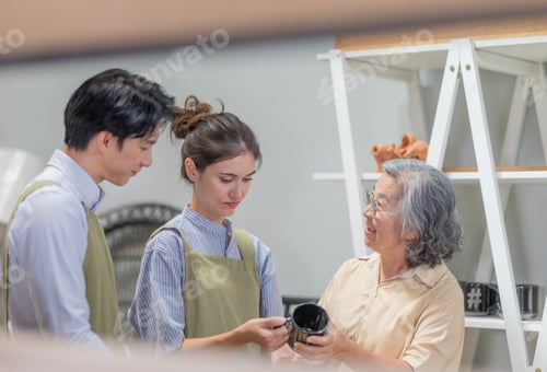 Preview: Mother and Family Business Owner Teaching About Material Production and Recycling