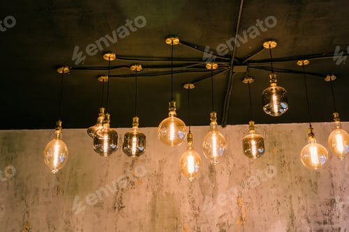 Preview: Beautiful retro lighting decor in coffee shop