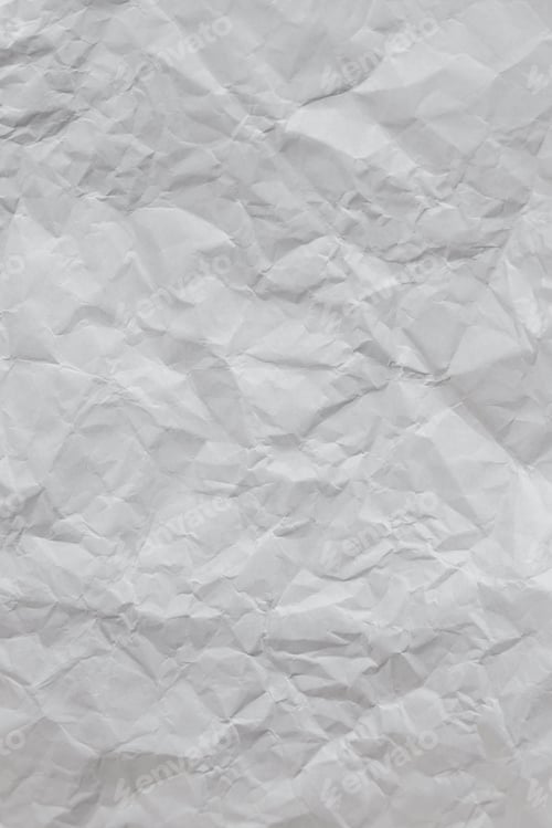 Preview: White crumpled sheet of paper. Creative idea. Free space for design and text