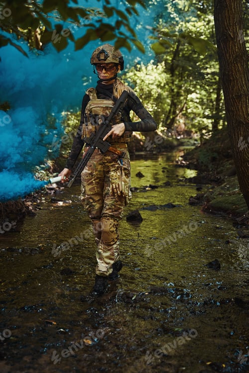 Preview: Woman working soldier in security services officer