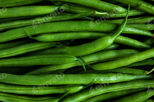 Preview: Macro shot of green bean shot from above