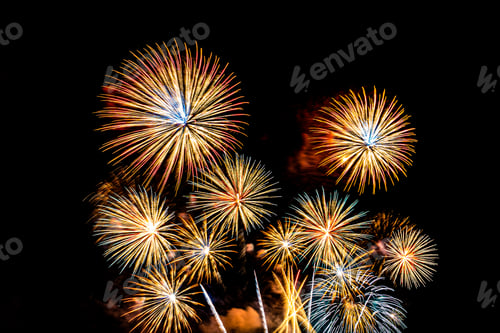 Visualização: Exibição abstrata colorida de fogos de artifício