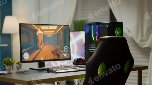 Preview: Empty room with RGB powerful personal computer