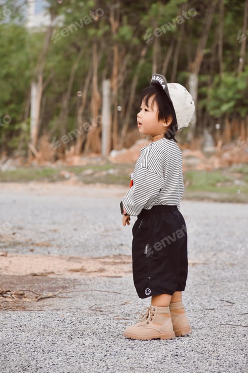 Preview: Cute Boy playing in the park, Sweet Little baby boy enjoying