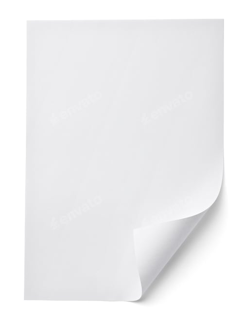 Preview: Blank White Paper On White Background With Clipping Path