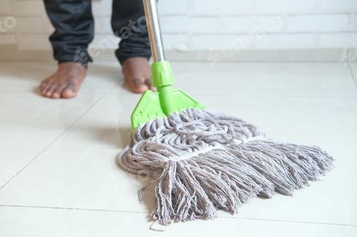 Preview: cleaning tiles floor with mop