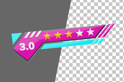 Preview: Three Of Five Star Rating 3D Icon