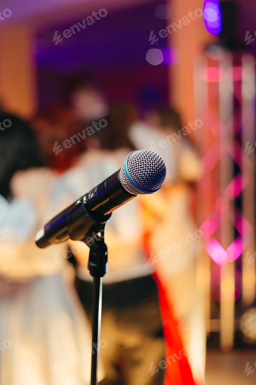 Preview: The microphone on stage before the artist performance