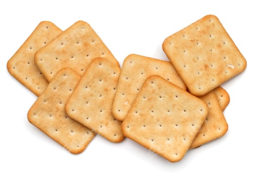 Preview: Dry cracker cookies isolated on white background cutout