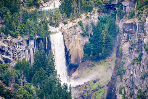 Preview: Aerial view of Vernal Fall in Yosemite Park