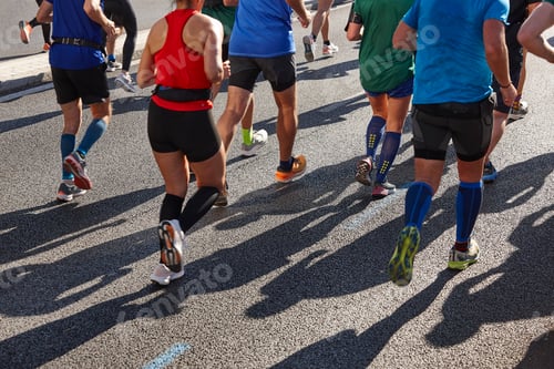 Preview: Runners on the street. Healthy lifestyle. Marathon. Athletics