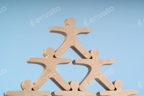 Preview: Mockup business community working people holding hands together, leadership concept, copyspace