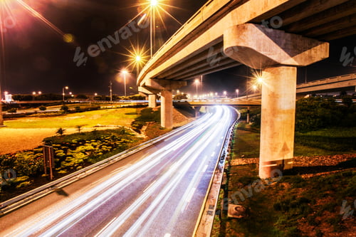 Preview: The speed of light. Shot of a traffic on the motorway.
