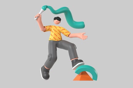 Preview: Stylized Painter Character with Brushstroke