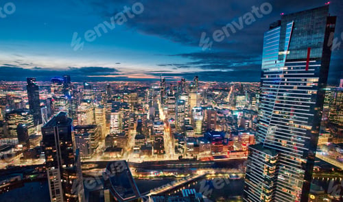 Preview: Twilight city lights in Melbourne