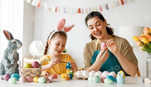 Preview: family preparing for Easter