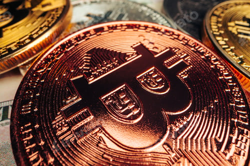 Preview: Close up photo of bitcoin crypto currency