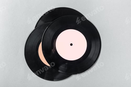 Preview: vintage vinyl on gray background