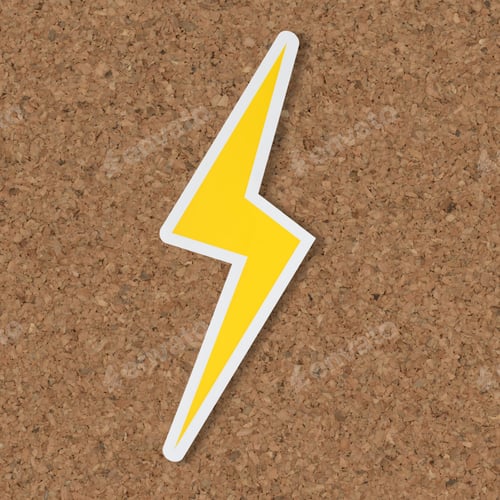 Preview: Yellow electric lightning bolt icon