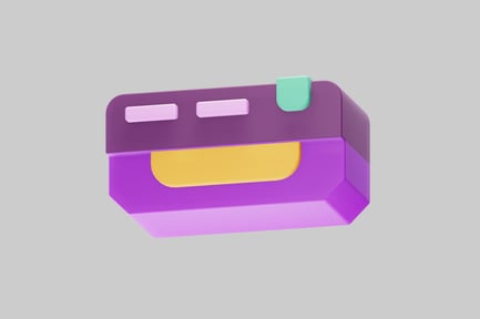 Preview: Rectangular box with buttons and stripe