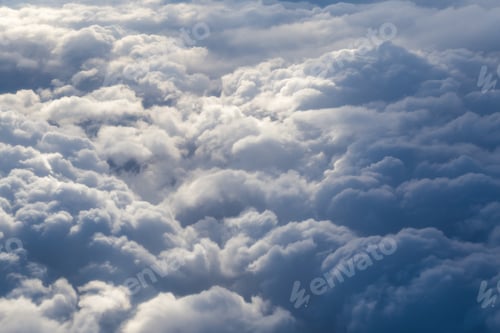 Preview: Fluffy storm clouds, aerial photography.