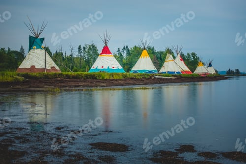 Preview: Traditional houses of native Americans installation