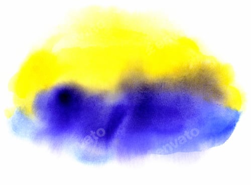 Preview: Yellow and Blue Abstract Watercolor Cloud