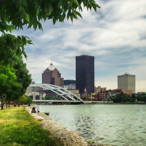 Preview: Rochester from riverbank