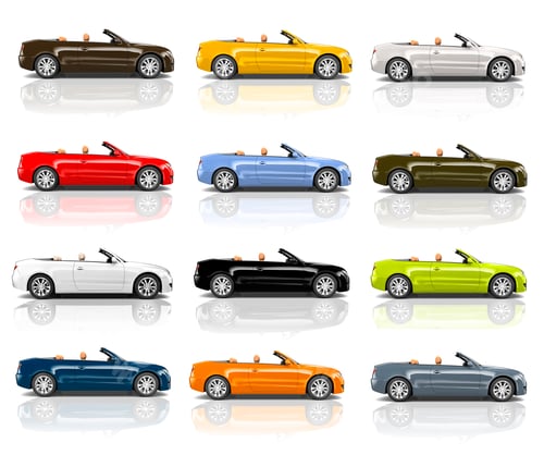 Preview: Collection of Multicolored 3D Modern Cars