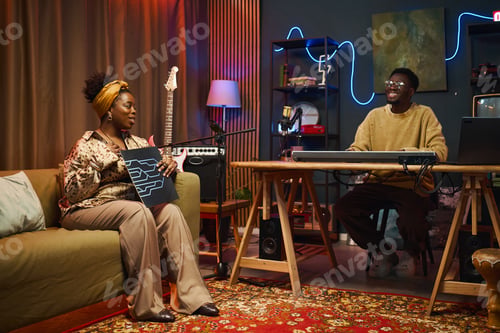 Preview: Woman Talking About The Music Record In Studio