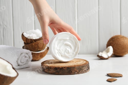 Preview: Natural cosmetic concept - coconut cosmetic for self care