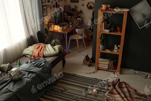 Preview: Part of messy room in modern apartment