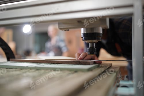 Preview: Carpenters Assembling Furniture, Small business in wood DIY workplace office background
