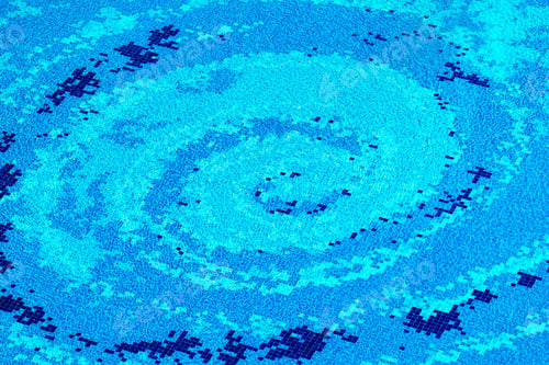 Preview: Background And Abstract Texture Of A Spiral Pattern Of A Mosaic Or Tiled Bottom Of Pool Of Blue