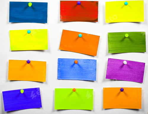 Preview: Colorful Stickers Affixed On A White Sheet