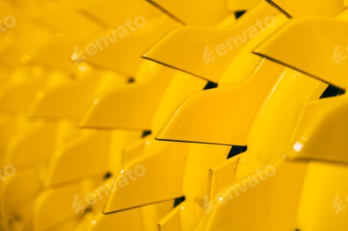 Preview: Close up of yellow tractor disc harrows